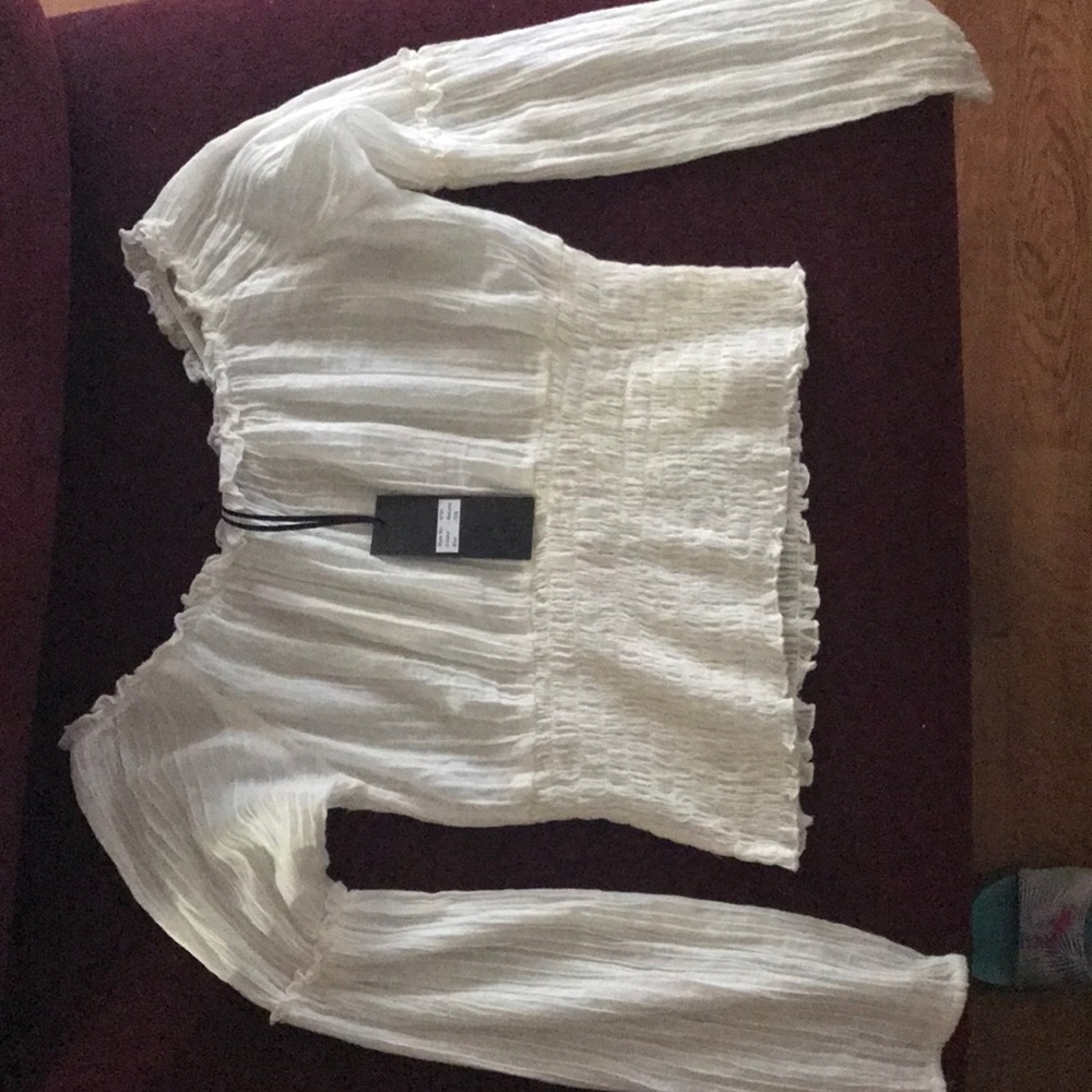 White see through crop top